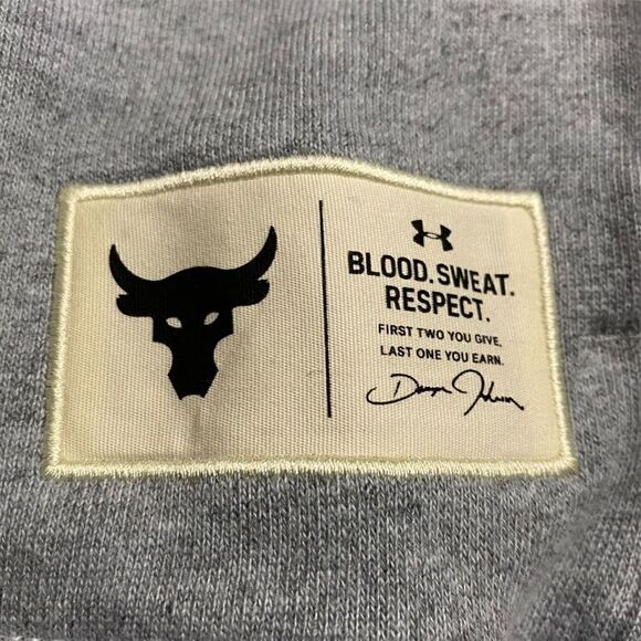 UNDER ARMOUR Project Rock Warm-Up Hoodie 1346067-011 Gray Black size L (a) New - Picture 4 of 13